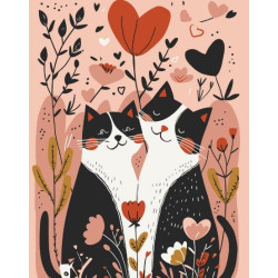 Картина по номерам "Кошачья любовь" лак 40*50см, термопакет, ТМ ART Craft, Украина