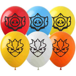 Шарики 12" "Brawl Stars", 1 сторон, ЦЕНА ЗА УП. 50ШТ, пак. 20*15см