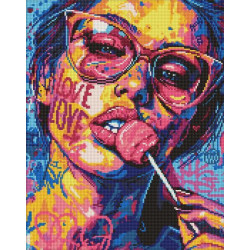 Алмазная мозаика "Девушка с конфетой" 40*50см, в термопакете, ТМ Идейка, Украина