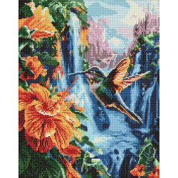 Алмазная мозаика "Тропическая птичка" 40*50см, в термопакете, ТМ Идейка, Украина