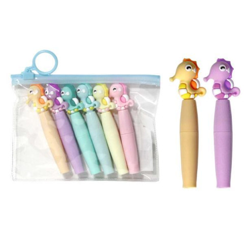 Набор текстовыделителей 6шт, Морской конек, пак.13*10см