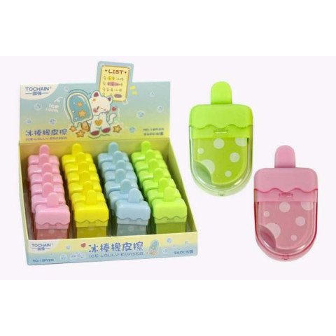 Ластик Мороженое в футляре, 6*3*1,5см 