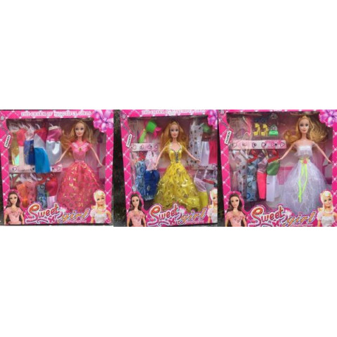 Лялька 3 види, з аксесуарами, з вбранням, в кор. 32.5*4.5*32см  арт: YX003A-C-D