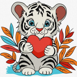 Картини за номерами для дітей "Чудове тигреня" 25х25см, термопакет, ТМ Ідейка, Україна арт: KHO6259