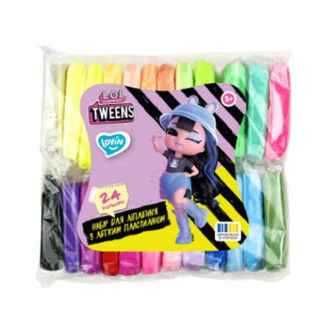 Набір для ліплення з повітряним пластиліном L.O.L. Surprise! Tweens TM 24 кольори неон, пак. 19*16*4см, ТМ Lovin арт: LOL70192