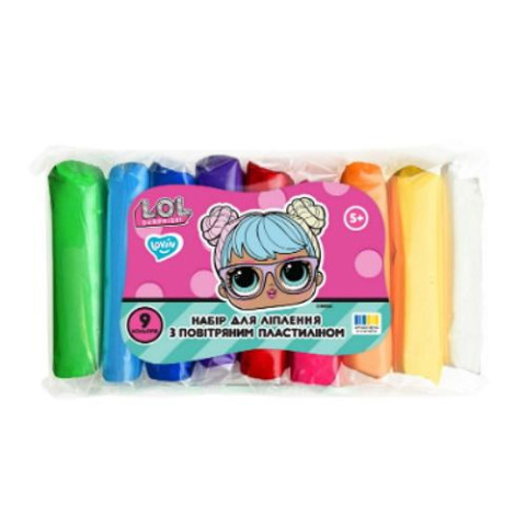 Набір для ліплення з повітряним пластиліном L.O.L. Surprise! Tweens TM 9 кольорів класік, пак.13*7*3см, ТМ Lovin арт: LOL70195