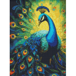 Алмазна мозаїка &quot;Витончений павич&quot; з АВ стразами 30*40см, термопакет, ТМ Ідейка, Україна арт: AMO8142