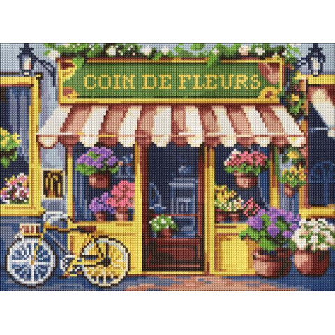 Алмазна мозаїка "Квітковий куточок" 30*40см, термопакет, ТМ Ідейка, Україна арт: AMO8149