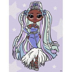 Картина по номерам для детей "L.O.L. Surprise! O.M.G. Fashion show Lady Braids" со стразами 30*40см, термопакет, ТМ Идейка, Украина
