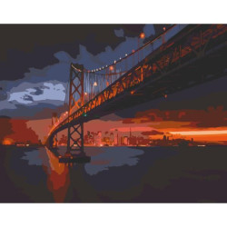 Картина по номерам "Golden Gate Bridge" лак 40*50см, термопакет, ТМ ART Craft, Украина