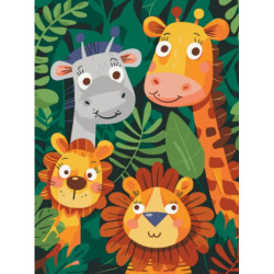 Картина по номерам "Веселые джунгли" лак 30*40см, термопакет, ТМ ART Craft, Украина
