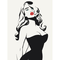 Картина по номерам "Lady in black" лак 30*40см, термопакет, ТМ ART Craft, Украина