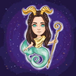 Картина по номерам "Знаки зодиака. Козерог" лак 40*40см, термопакет, ТМ ART Craft, Украина