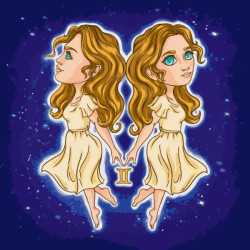 Картина по номерам "Знаки зодиака. Близнецы" лак 40*40см, термопакет, ТМ ART Craft, Украина