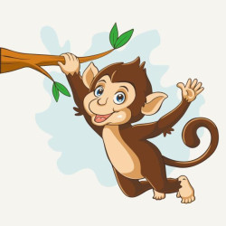 Картина по номерам "Обезьянка" лак 30*30см, термопакет, ТМ ART Craft, Украина