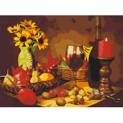 Картина по номерам "Фруктовый ужин" лак 40*50см, термопакет, ТМ ART Craft, Украина
