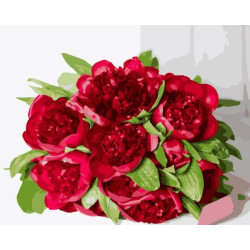 Картина по номерам "Рубиновый букет" лак 40*50см, термопакет, ТМ ART Craft, Украина