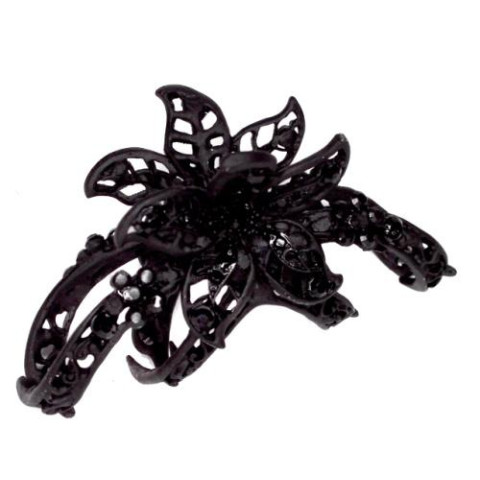 Краб для волосся металевий чорний, пак. 8*5см  арт: 0401-1188