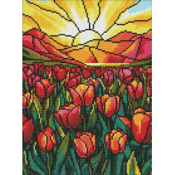 Алмазна мозаїка &quot;Поле тюльпанів&quot; 30х40см, термопакет, ТМ Ідейка, Україна арт: AMO8066