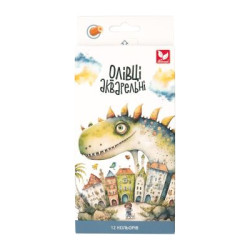 Карандаши акварельные шестигранные 12 цветов с кисточкой, в кор. 21*9см, ТМ Школярик, Украина