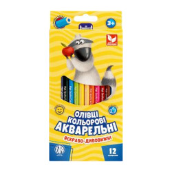 Карандаши акварельные шестигранные 12 цветов, кор.21*9см, в кор. 21*9см, ТМ Школярик, Украина