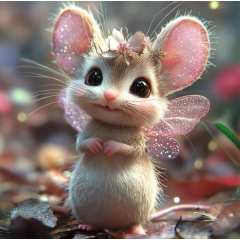 Алмазна мозаїка "Мишка-фея", 20*20см, на рамці, в кор. 21*21*2,5см, ТМ Dreamtoys арт: S10117