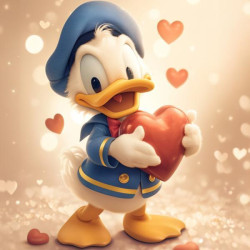 Алмазна мозаїка &quot;Каченя з серцем&quot;, 20*20см, на рамці, в кор. 21*21*2,5см, ТМ Dreamtoys арт: S10131