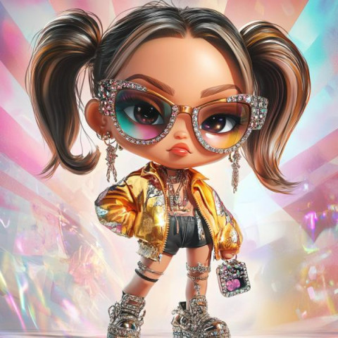 Алмазна мозаїка "Гламурний бунт", 20*20см, на рамці, в кор. 21*21*2,5см, ТМ Dreamtoys арт: S10155