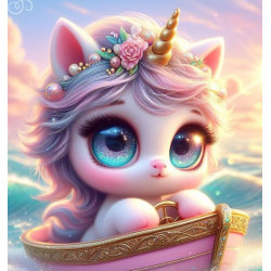 Алмазная мозаика "Магическое путешествие единорога", 20*20см, на рамке, в кор. 21*21*2,5см, ТМ Dreamtoys