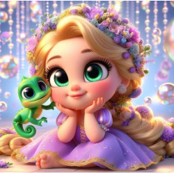 Алмазная мозаика "Юная принцесса", 20*20см, на рамке, в кор. 21*21*2,5см, ТМ Dreamtoys