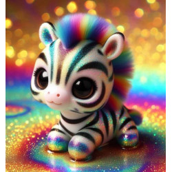 Алмазна мозаїка &quot;Райдужна зебра&quot;, 20*20см, на рамці, в кор. 21*21*2,5см, ТМ Dreamtoys арт: S10183