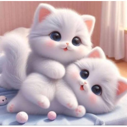 Алмазна мозаїка &quot;Милі кошенята&quot;, 20*20см, на рамці, в кор. 21*21*2,5см, ТМ Dreamtoys арт: S10184