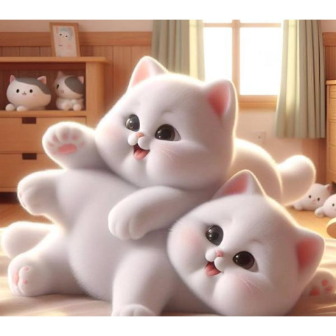 Алмазна мозаїка "Пухнастики", 20*20см, на рамці, в кор. 21*21*2,5см, ТМ Dreamtoys арт: S10186