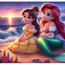 Алмазная мозаика "Две принцессы", 20*20см, на рамке, в кор. 21*21*2,5см, ТМ Dreamtoys