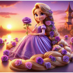 Алмазная мозаика "Волшебная принцесса в башне", 20*20см, на рамке, в кор. 21*21*2,5см, ТМ Dreamtoys