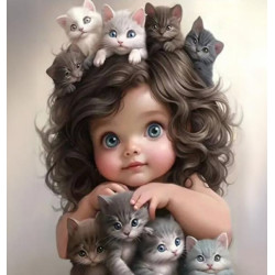 Алмазна мозаїка «Котяча радість», 20*20см, на рамці, в кор. 21*21*2,5см, ТМ Dreamtoys арт: S10218