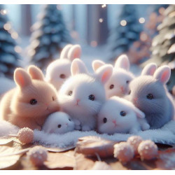 Алмазна мозаїка &quot;Зимові вухастики&quot;, 20*20см, на рамці, в кор. 21*21*2,5см, ТМ Dreamtoys арт: S10219