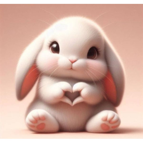 Алмазна мозаїка "Милий зайчик", 20*20см, на рамці, в кор. 21*21*2,5см, ТМ Dreamtoys арт: S10228