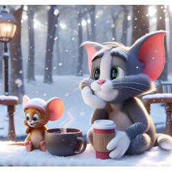 Алмазная мозаика "Дружеское чаепитие", 20*20см, на рамке, в кор. 21*21*2,5см, ТМ Dreamtoys