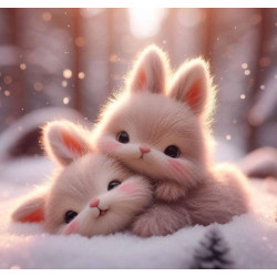 Алмазная мозаика "Зайки", 20*20см, на рамке, в кор. 21*21*2,5см, ТМ Dreamtoys