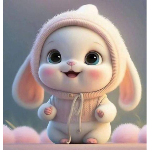 Алмазна мозаїка "Милий зайчик", 20*20см, на рамці, в кор. 21*21*2,5см, ТМ Dreamtoys арт: S10242