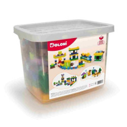 Конструктор Паркінг/Трек/Залізниця/Динозаври 335 деталі у контейнері для зберігання 30*27*14см , ТМ Долоні, Україна