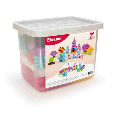 Конструктор Набір для дівчаток 343 детали у контейнері для зберігання 30*27*14см , ТМ Долоні, Україна арт: 013999/02