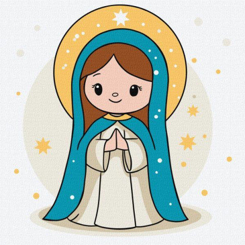 Картина за номерами для дітей "Ніжність і милосердя" 25х25см, термопакет, ТМ Ідейка, Україна арт: KHO1195