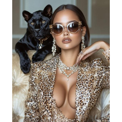 Алмазна мозаїка "Світська левиця", 30*40см, на рамці, в кор. 31*41*2,5см, ТМ Dreamtoys арт: S20122