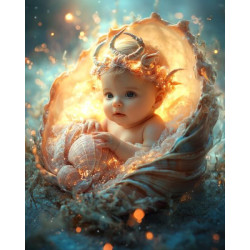 Алмазная мозаика "Дитя океана", 30*40см, на рамке, в кор. 31*41*2,5см, ТМ Dreamtoys