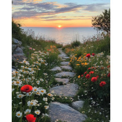 Алмазная мозаика "Тропинка к морю", 30*40см, на рамке, в кор. 31*41*2,5см, ТМ Dreamtoys