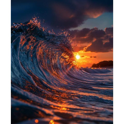 Алмазна мозаїка "Морський захід сонця", 30*40см, на рамці, в кор. 31*41*2,5см, ТМ Dreamtoys арт: S20184