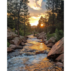 Алмазная мозаика "Золотое течение", 30*40см, на рамке, в кор. 31*41*2,5см, ТМ Dreamtoys