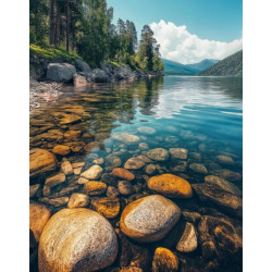 Алмазна мозаїка &quot;Спокійні води&quot;, 30*40см, на рамці, в кор. 31*41*2,5см, ТМ Dreamtoys арт: S20251